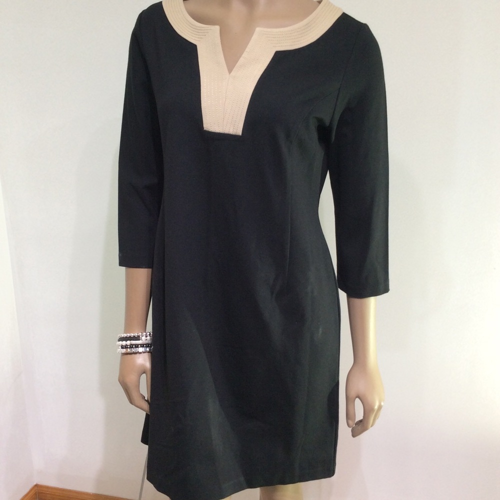 Talbots Black & Tan Career Dress NWT sz 8P